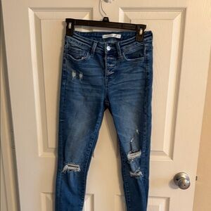 Altar'd State Blue Distressed Skinny Jeans